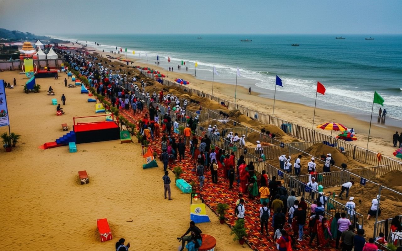 Int’nl Sand Art Festival in Odisha: Artists transform Chandrabhaga beach into a sculpture wonderland