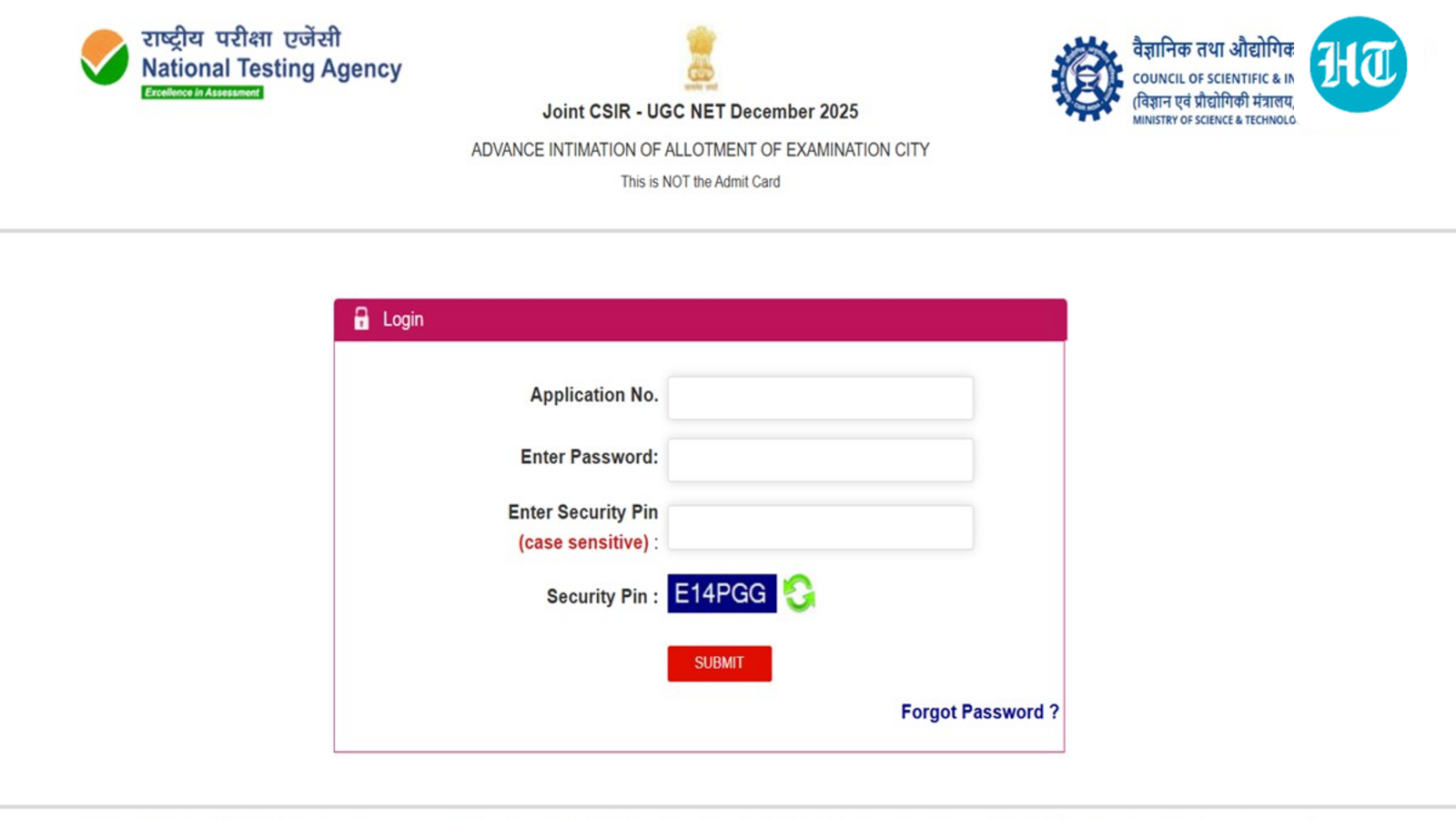CSIR UGC NET Exam 2025: Advance exam city slip out at csirnet.nta.nic.in, download link here