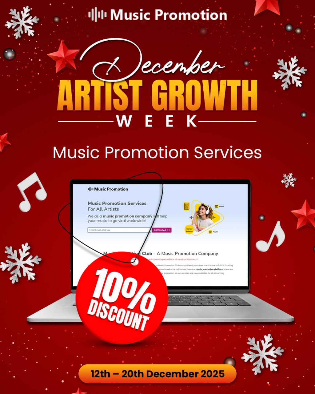 Grow More with a 10% Discount on Promotion in December Artist Growth Week