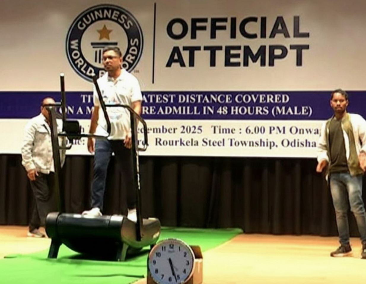 Odisha’s Sumit Singh eyes Guinness record with 48-hour walk on treadmill