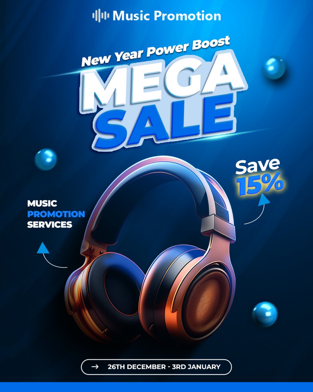 Kick Off the New Year with a Strong Push: Enjoy 15% Off All Music Promotion Services