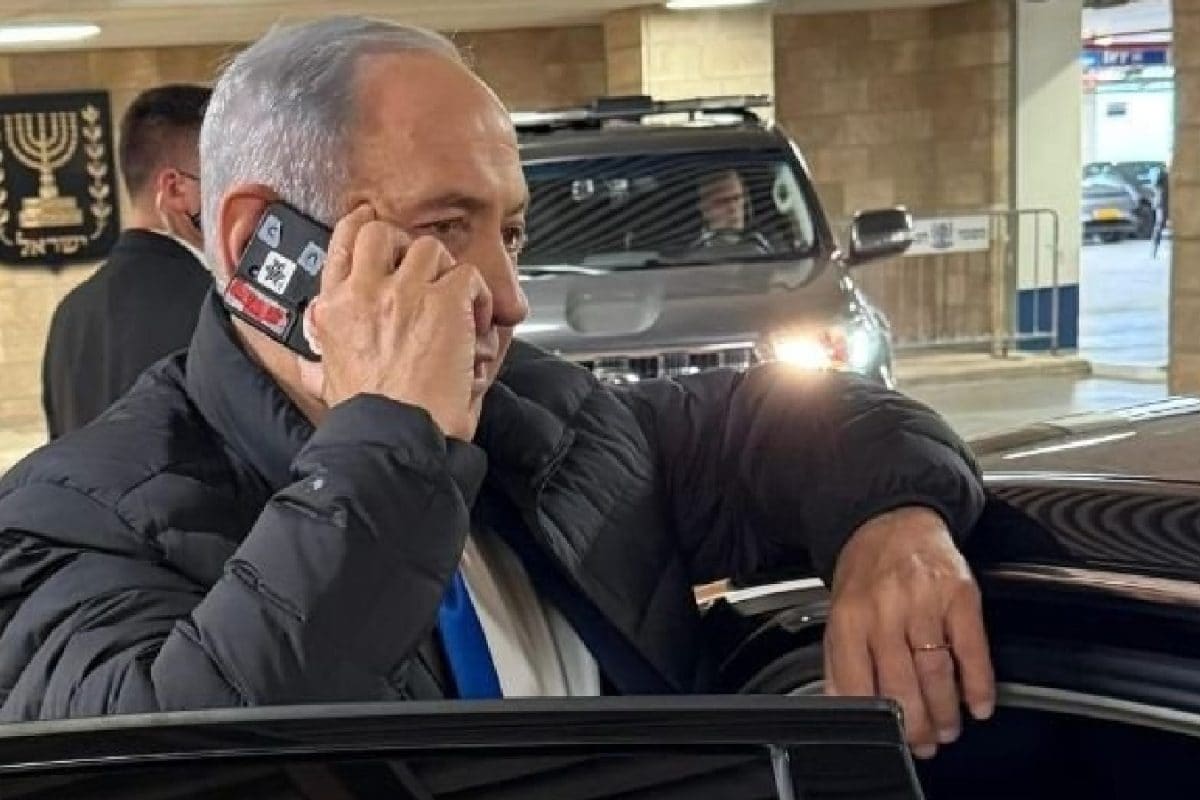 Viral Photo Of Israel PM Netanyahu Speaking On Phone With Taped Camera Draws Attention Online