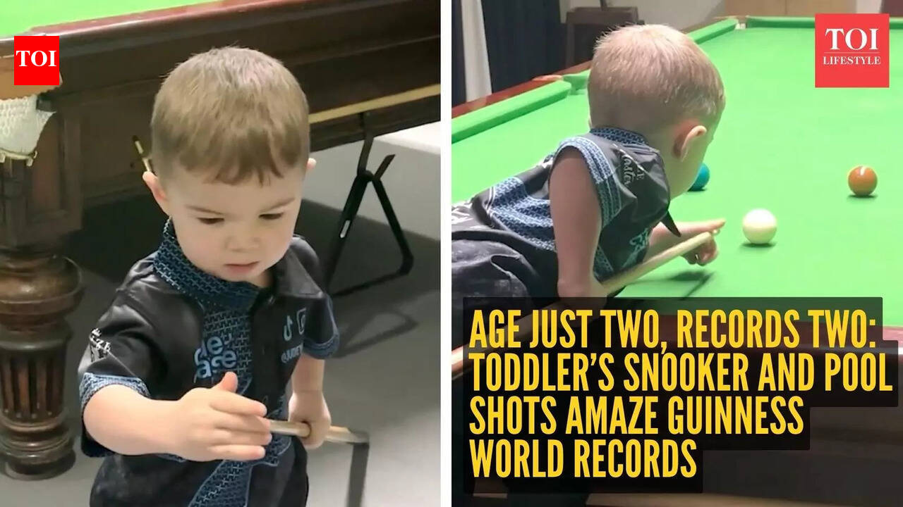 Age just two, records two: toddler’s snooker and pool shots amaze Guinness World Records