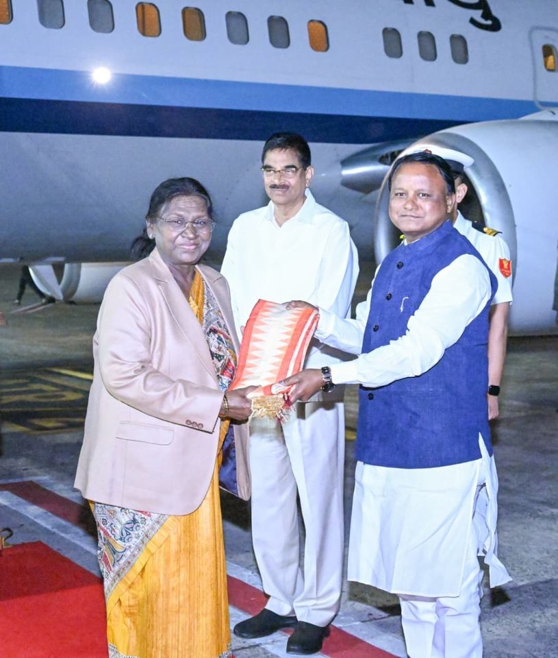 President Droupadi Murmu Arrives in Odisha on six-day visit