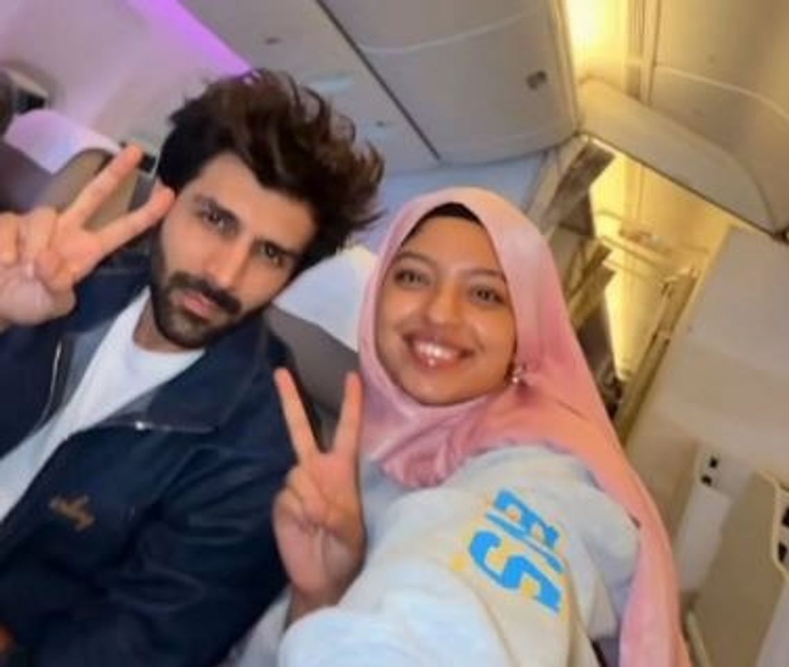Dream comes true: Vlogger’s first business class flight turns magical with encounter with Kartik Aaryan