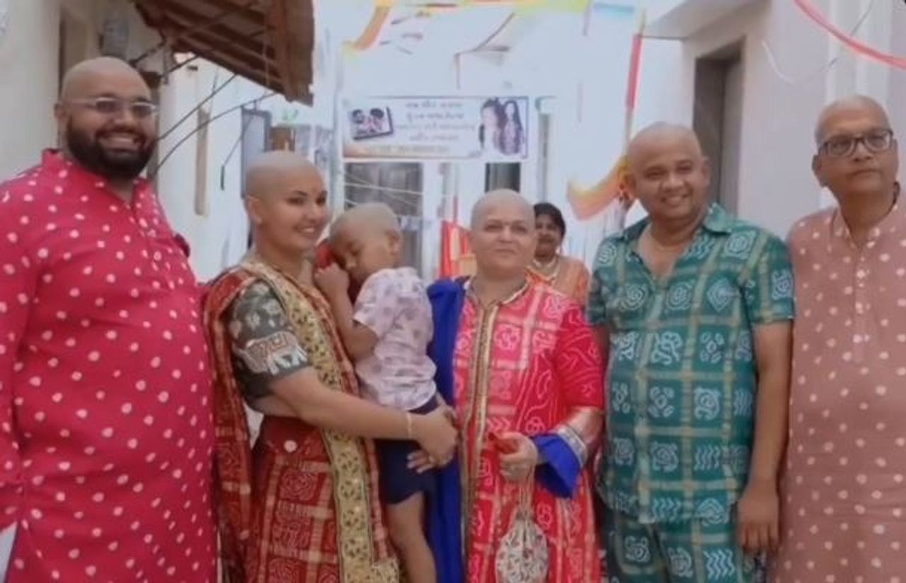 Unique Gesture! Entire family tonsures heads in solidarity with young boy, Internet reacts