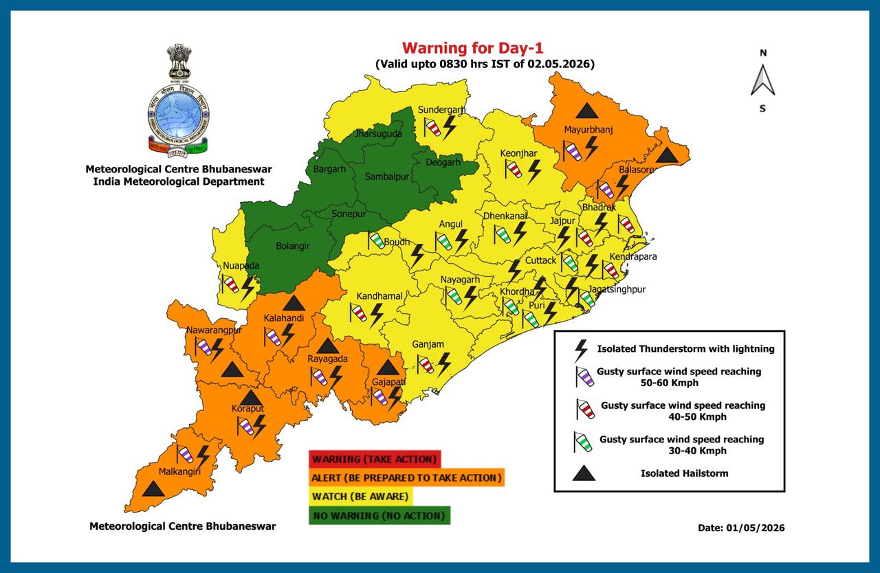 Kalbaisakhi storms to lash Odisha till May 7